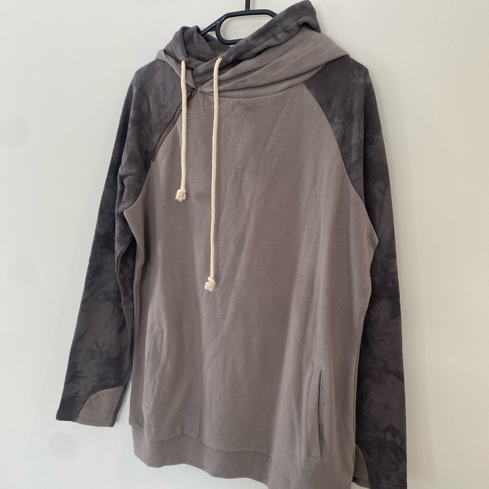 Ampersand Avenue Gray Doublehood Sweater